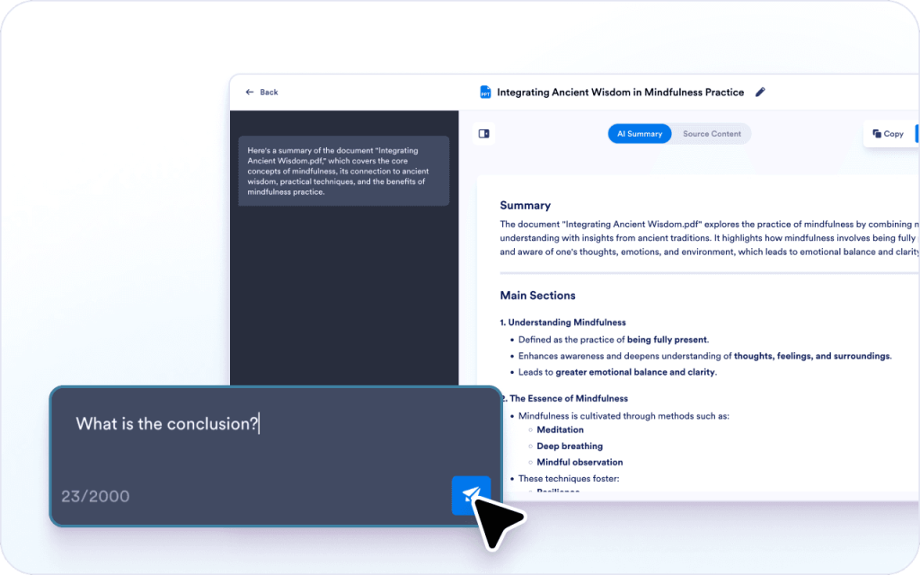 Ask questions about slide content