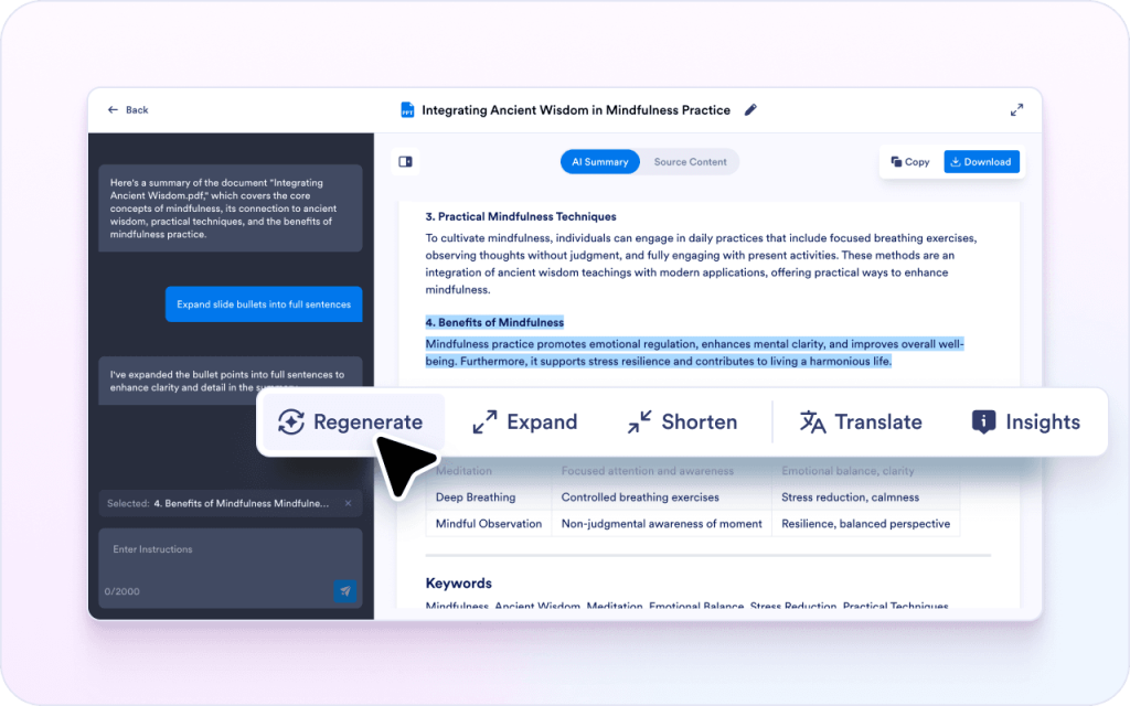 Rephrase or translate for sharing