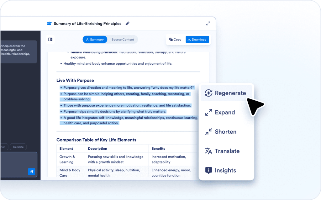 Rephrase and translate for your own notes