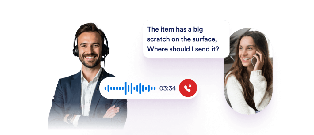 A customer complains to the AI Agent about a product with a scratch