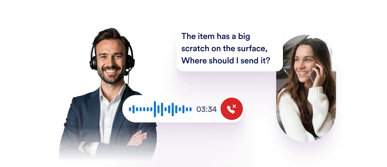A customer complains to the AI Agent about a product with a scratch