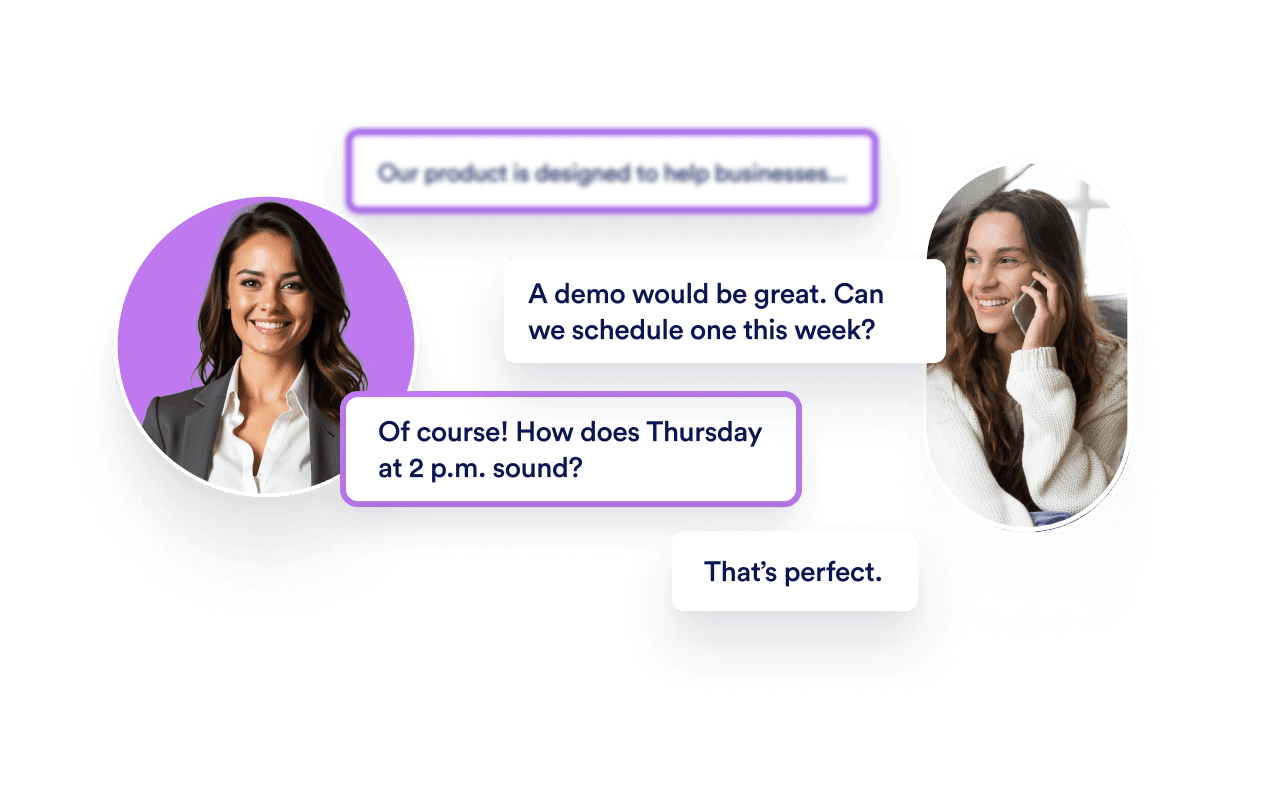 An AI Sales Agent is scheduling an appointment with her customer