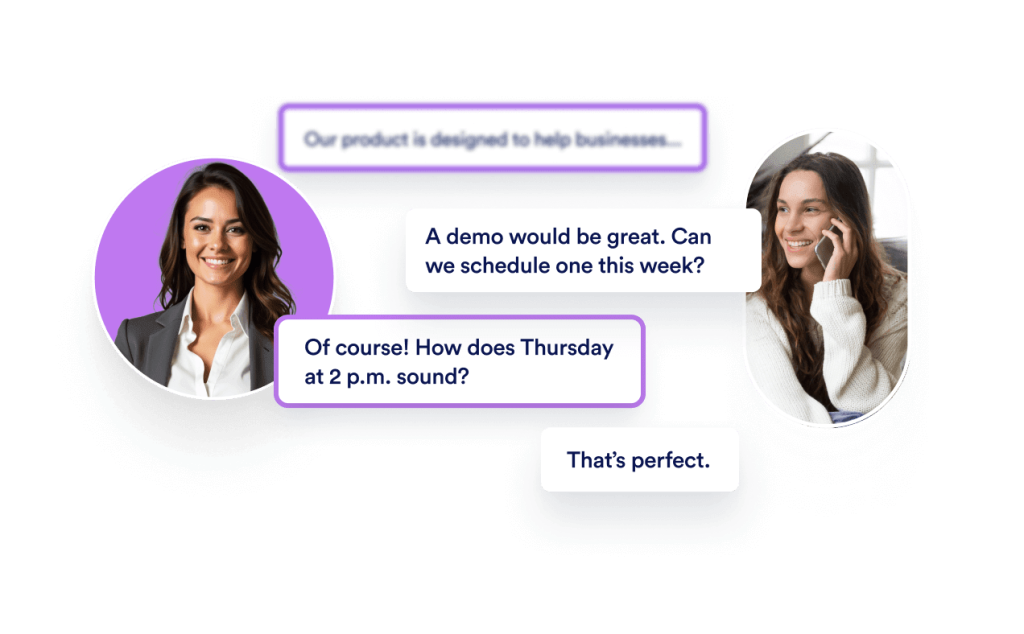 An AI Sales Agent is scheduling an appointment with her customer