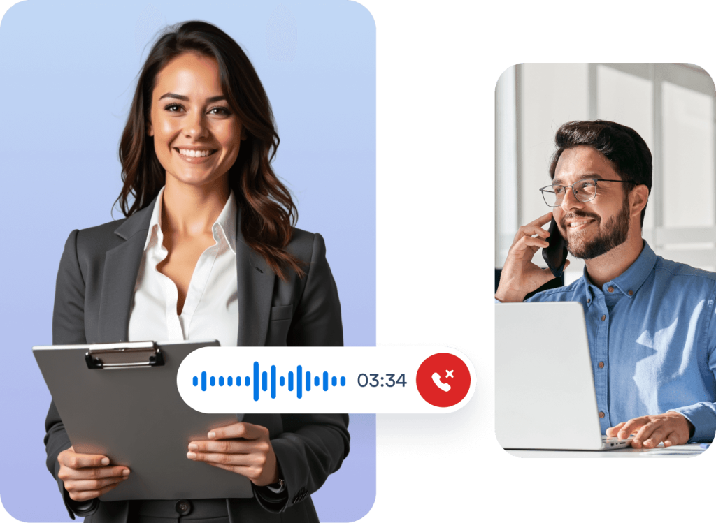 A man is talking with an AI Agent