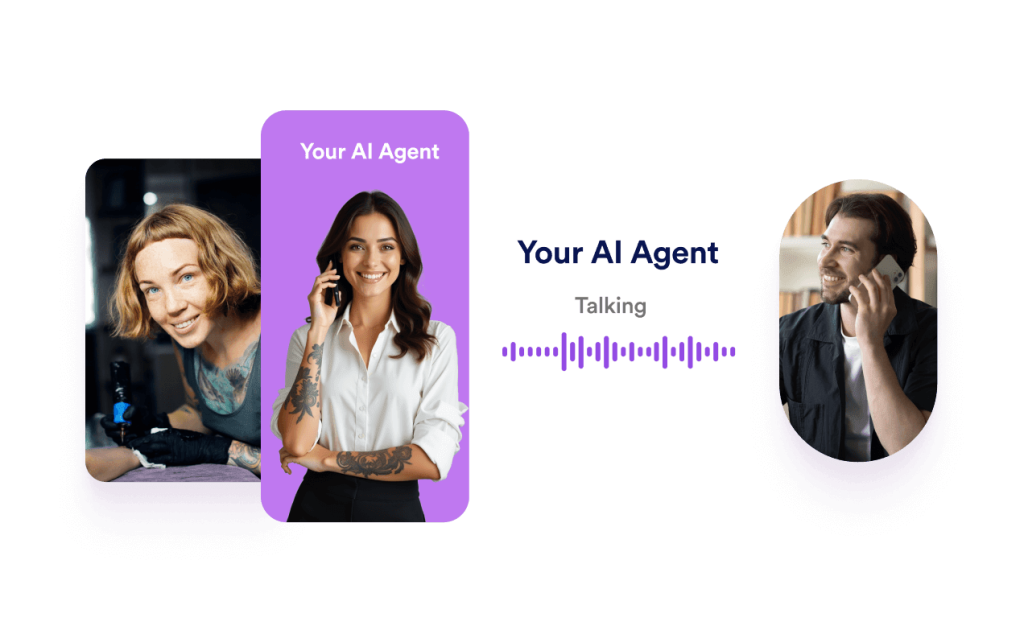 An AI Agent is talking on the phone with customers