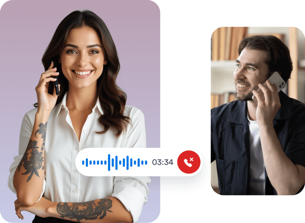 A man talks on the phone with an AI Agent