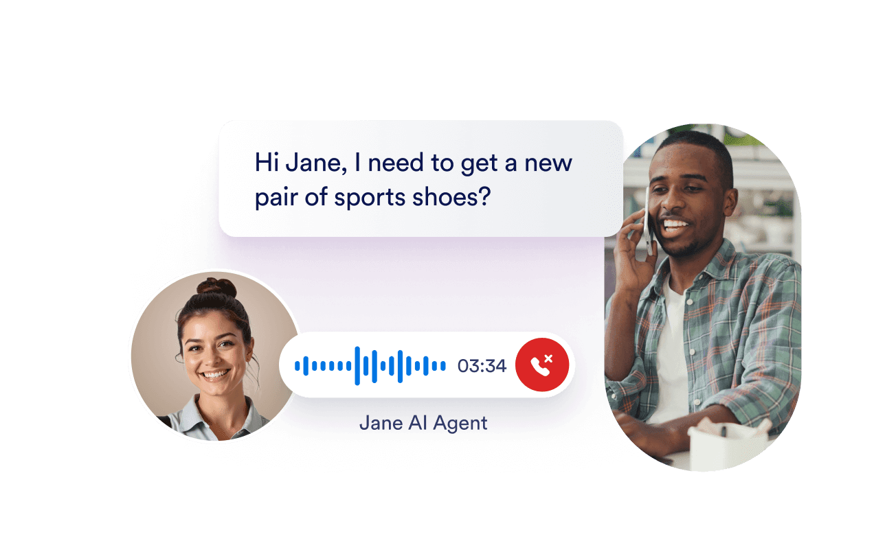 A customer asks question to AI agent for new pair of shoes