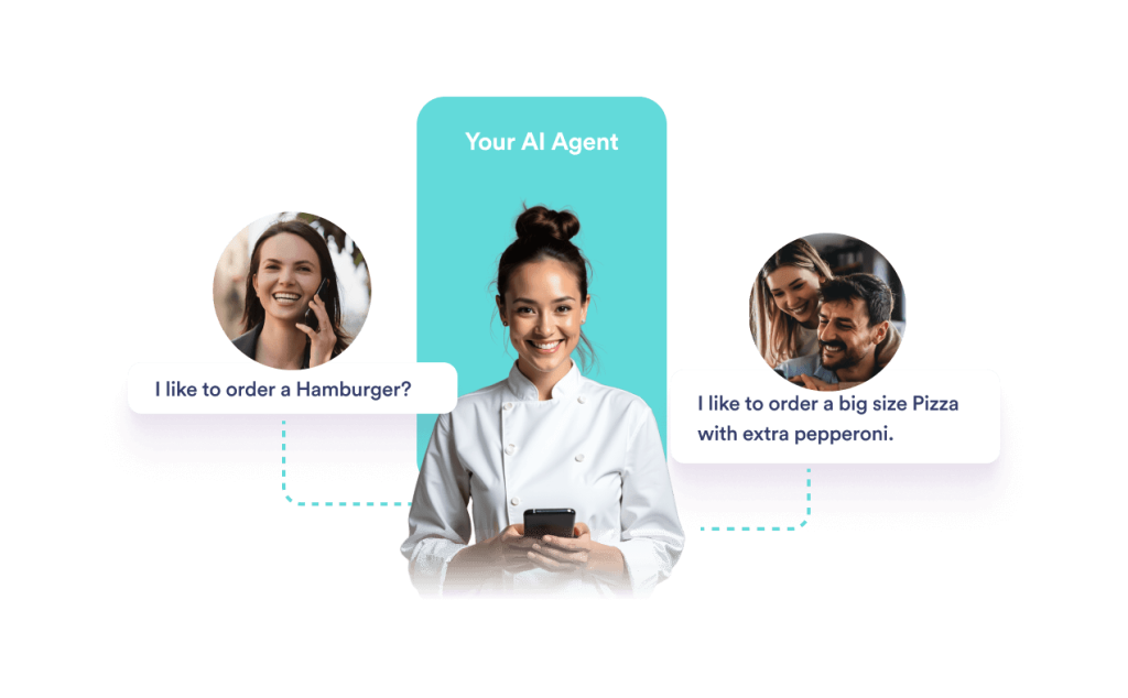 An agent operates the order taking process