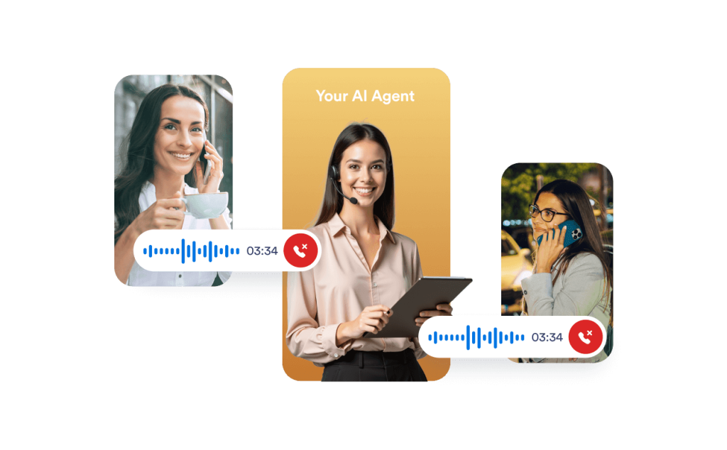 AI Agent is managing phone call between two customers