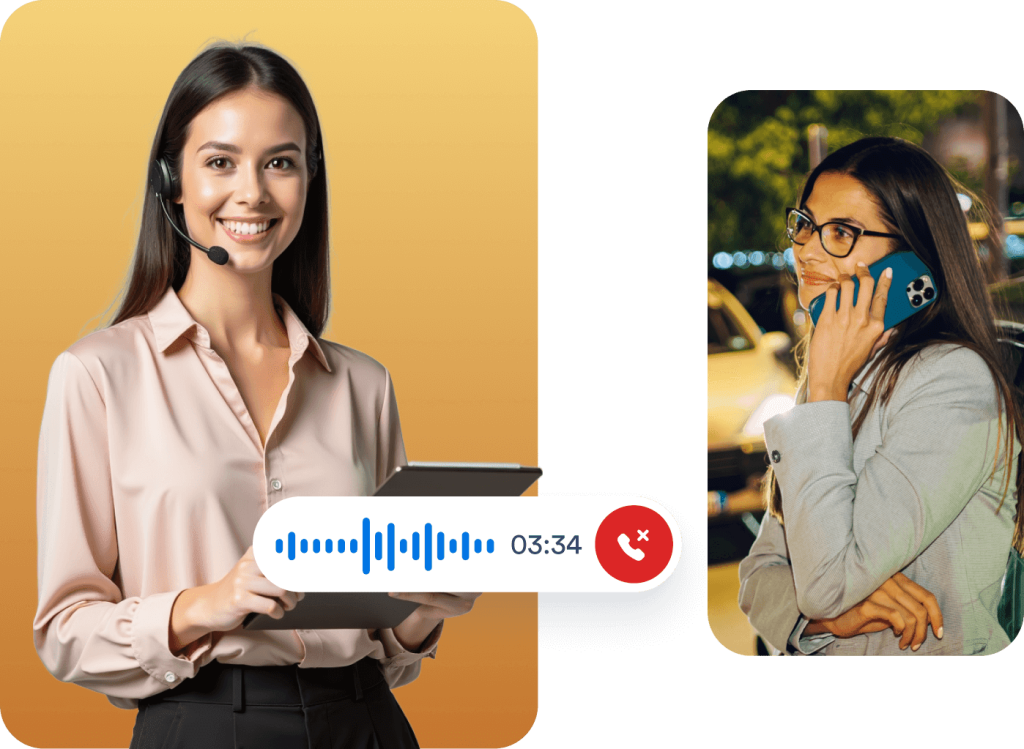 A woman is talking with an AI Agent