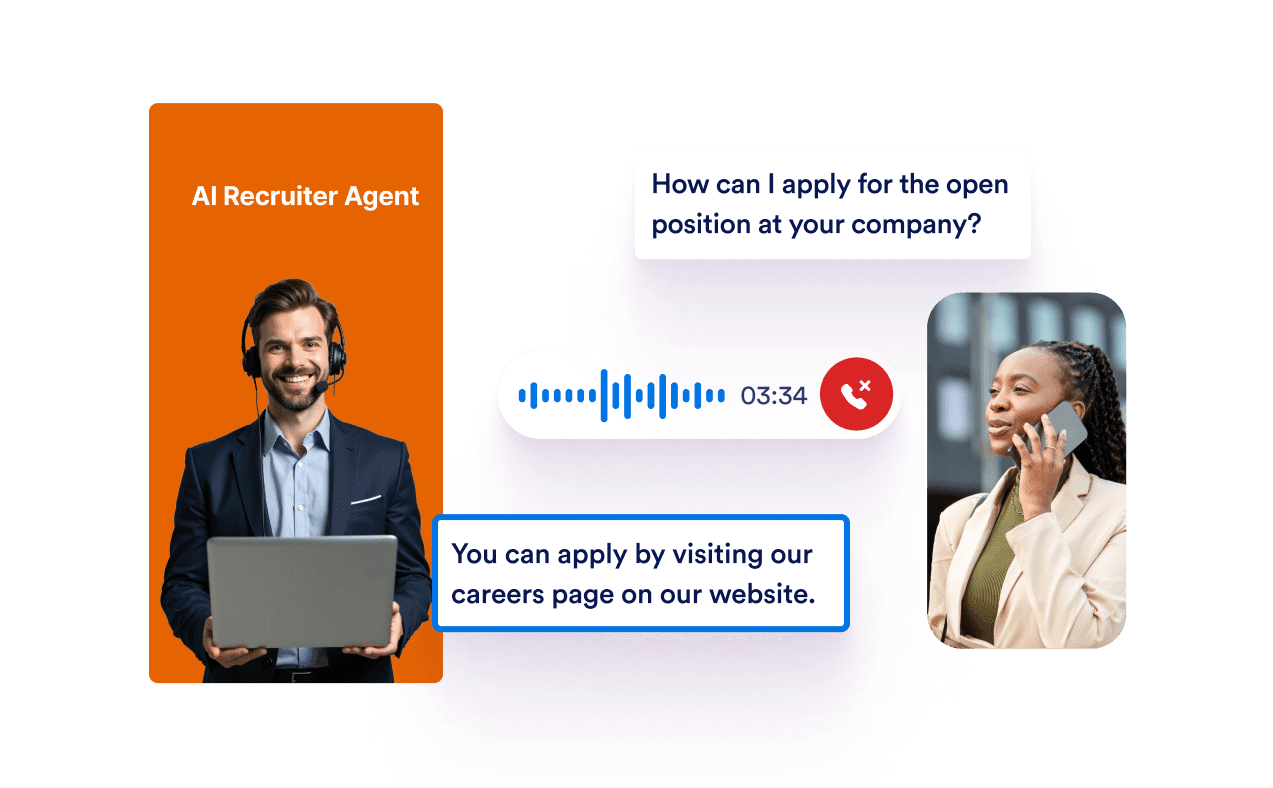 A woman talks on the phone and asks about how can her apply for open position