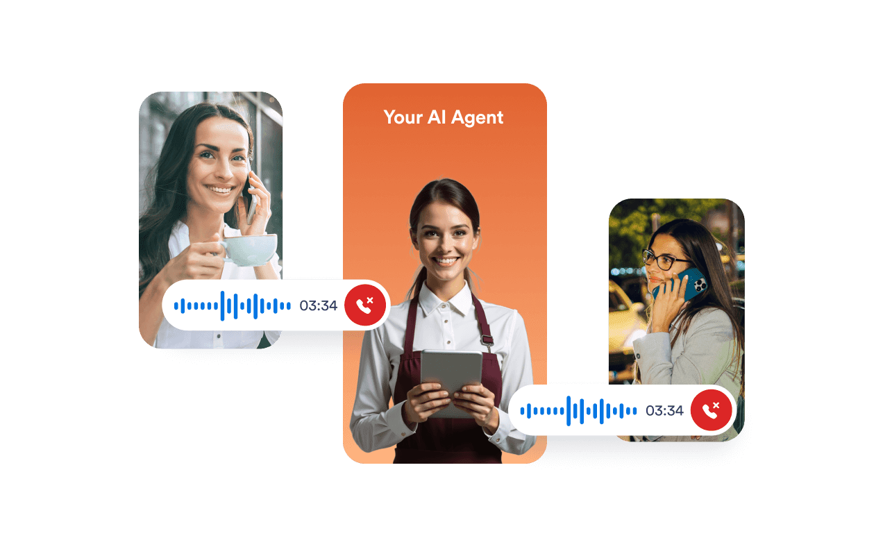 An AI agent talks on the phone with 2 people at the same time