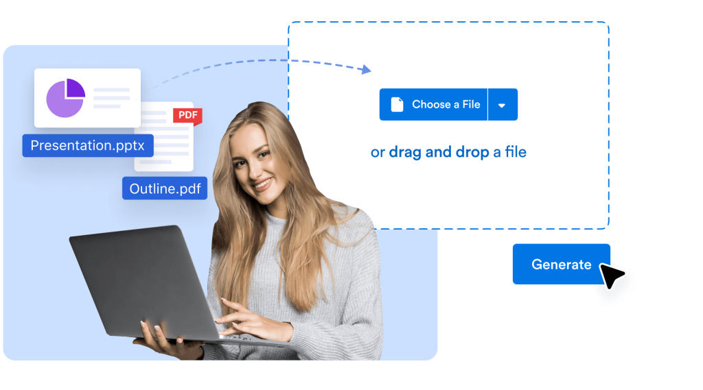 Upload PowerPoint files and generate smart slides