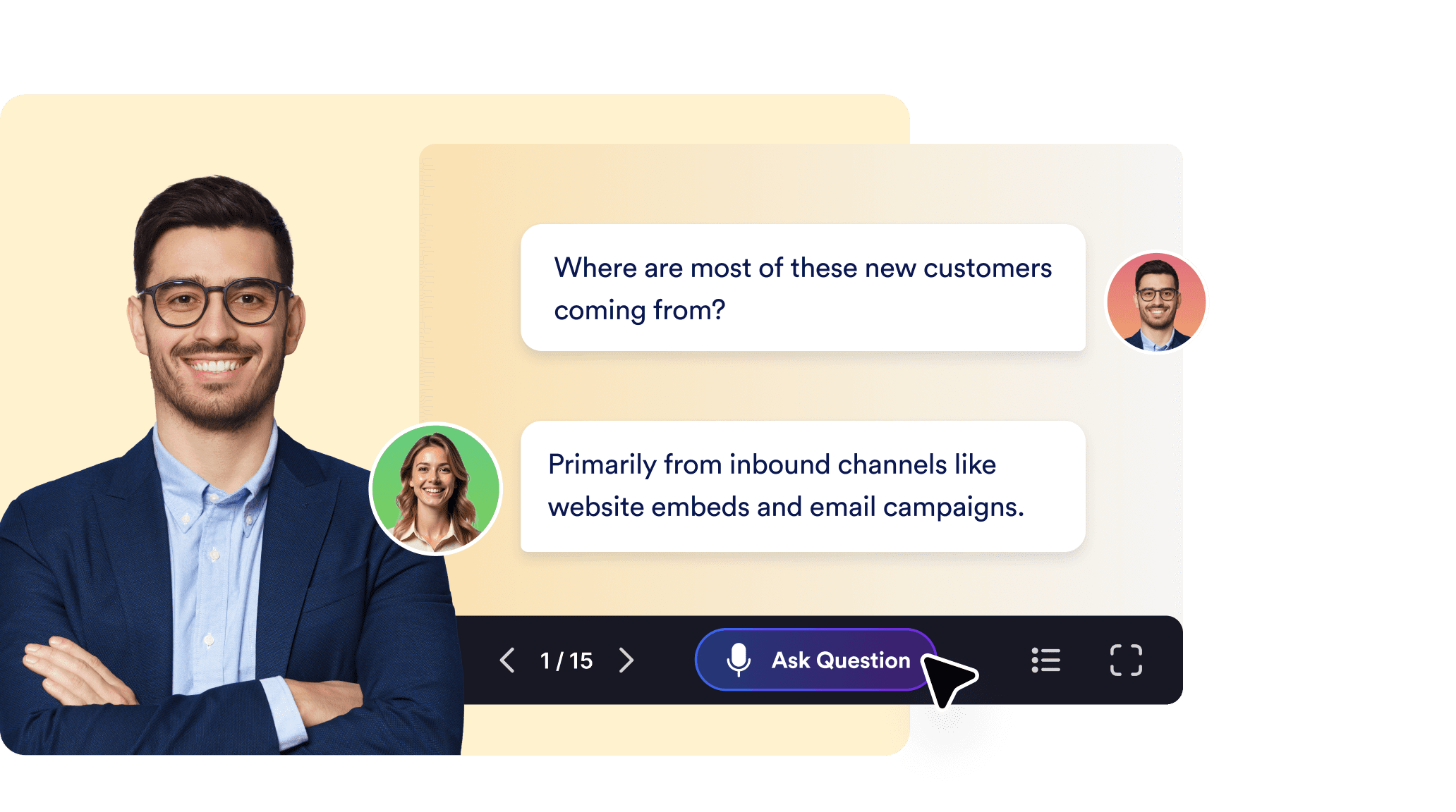 Live interaction with smart Q&A