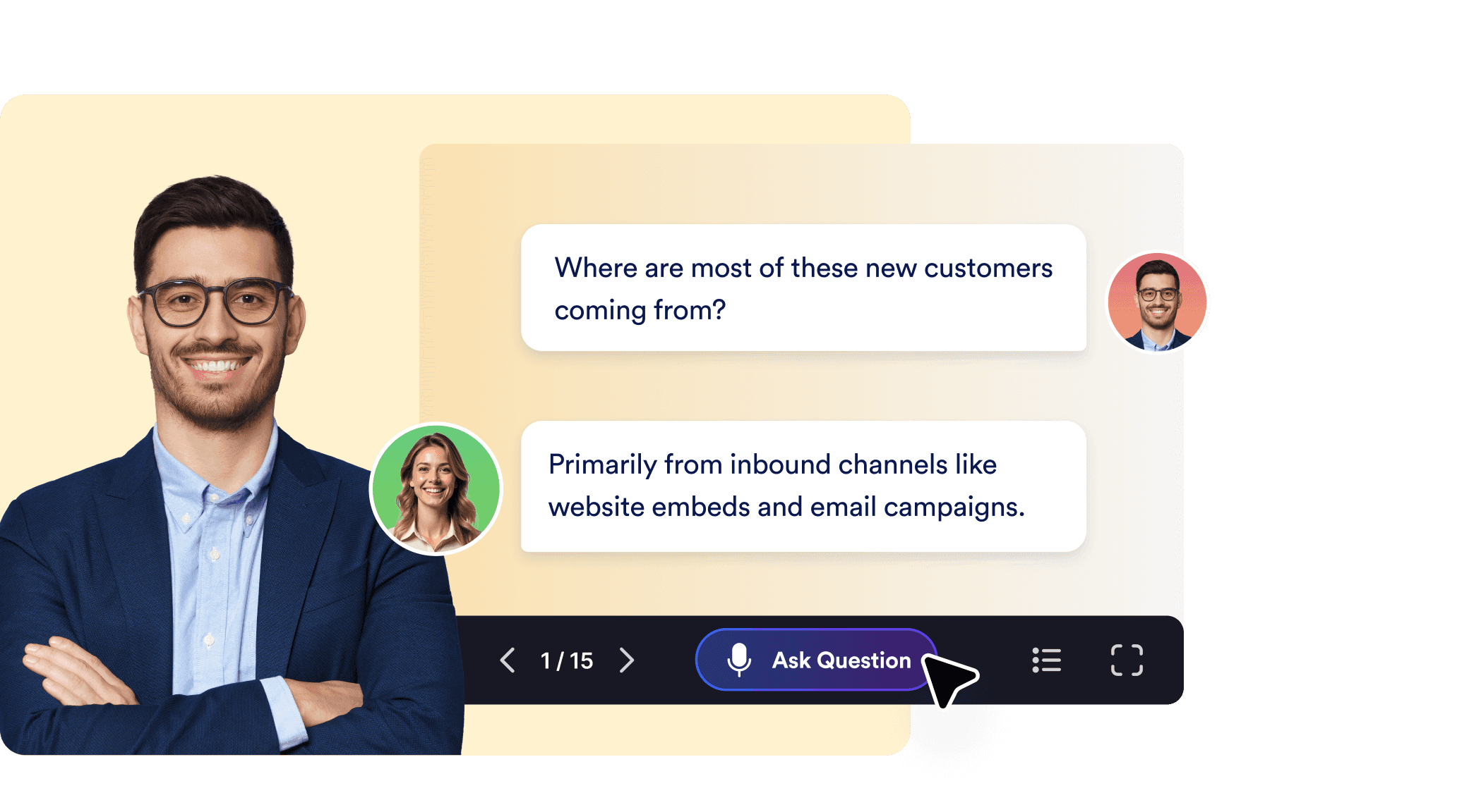Live interaction with smart Q&A