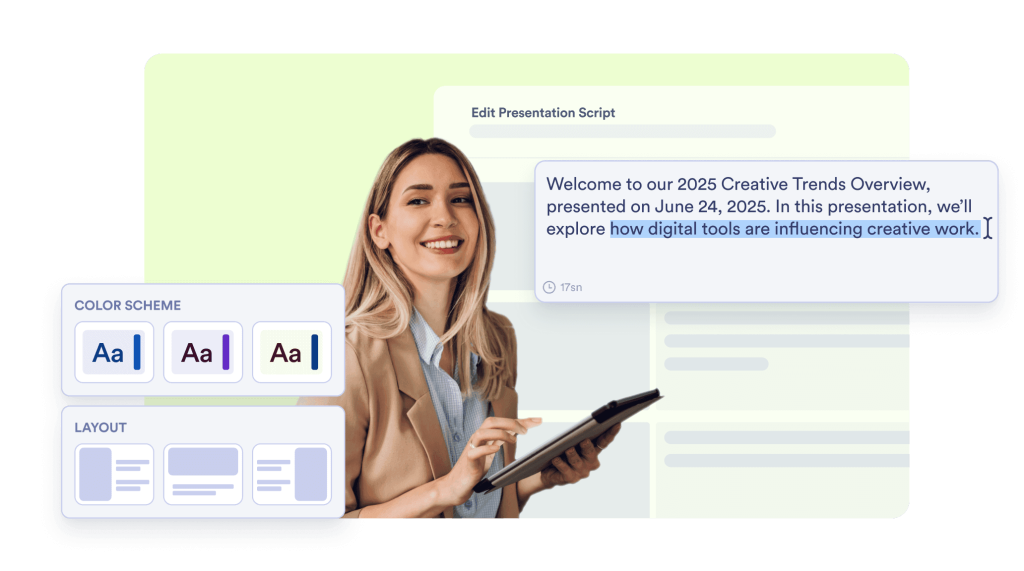 Fully editable slide designs and styles