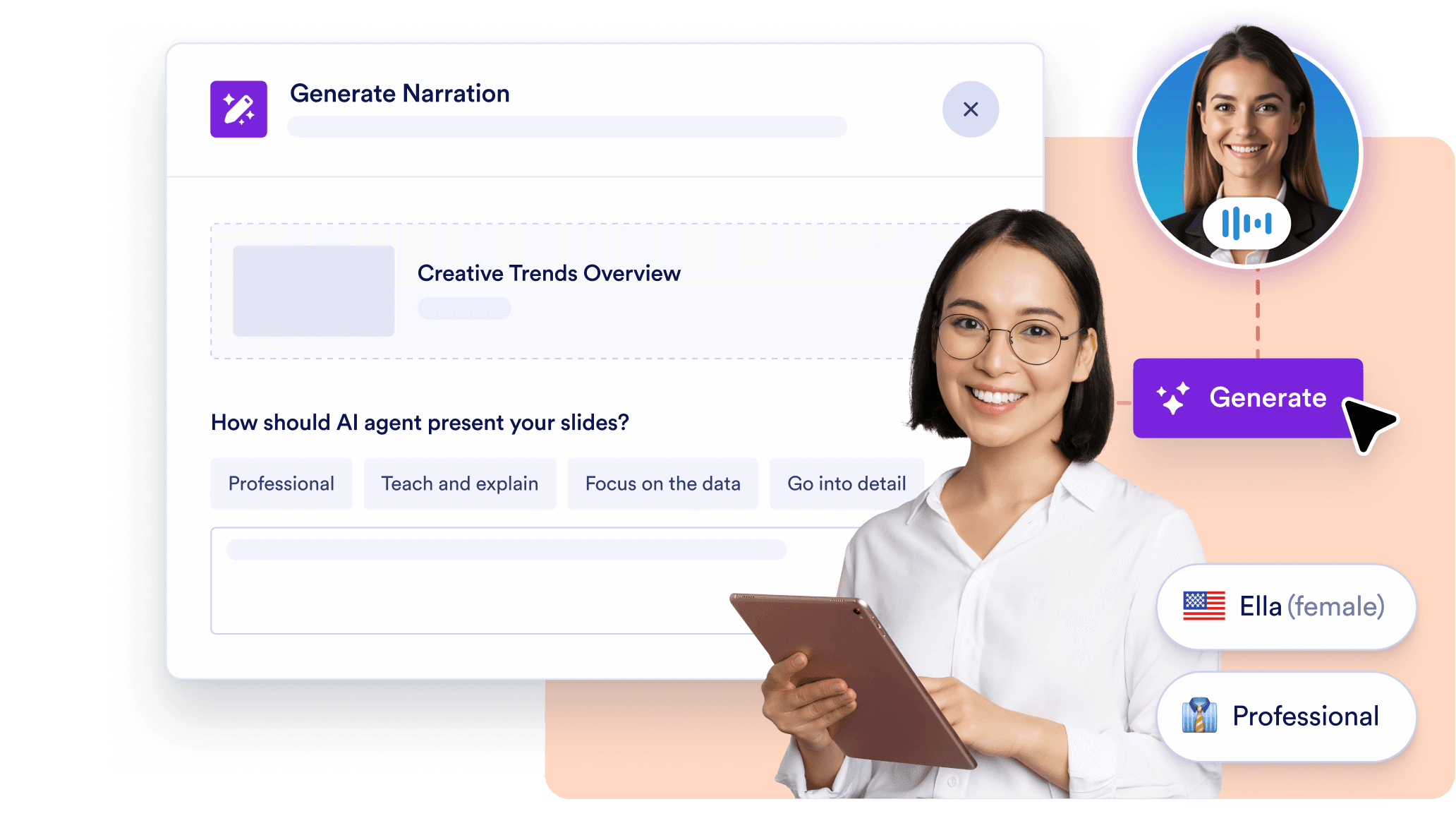 AI voice narration built in