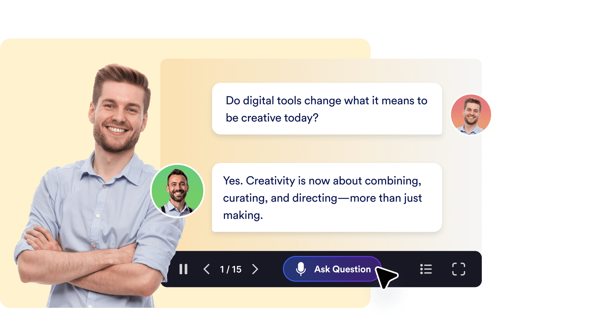 Live audience interaction with Q&A