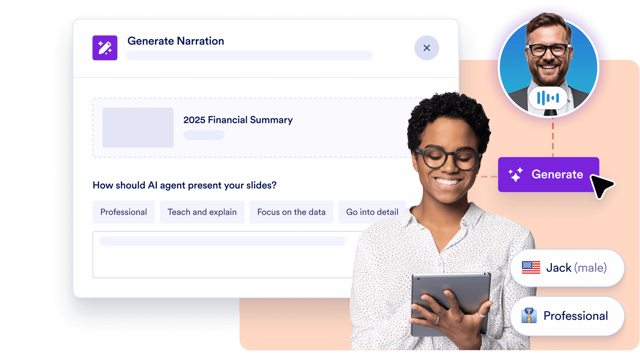 AI-powered slide narration