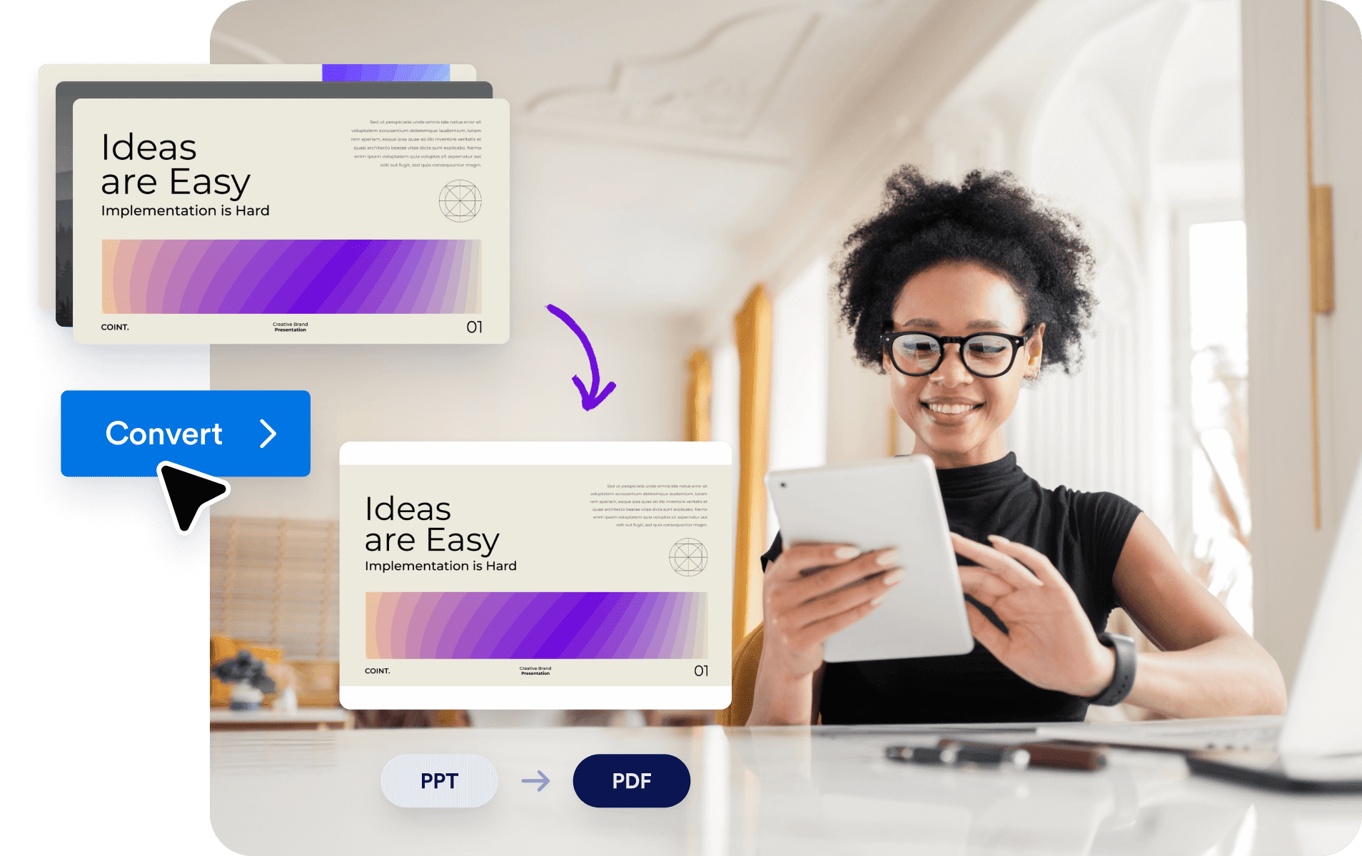 One-click PPT to PDF conversion