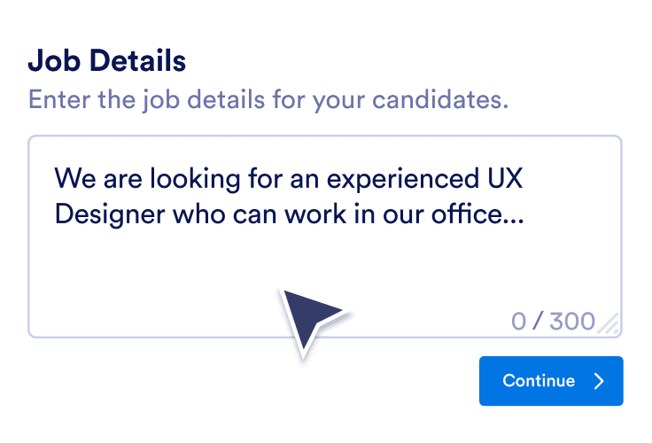 Enter job details