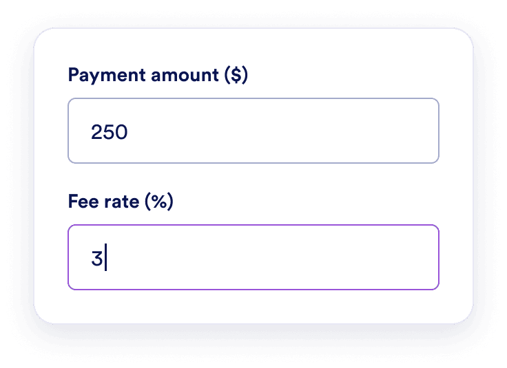 Add the applicable fee rate