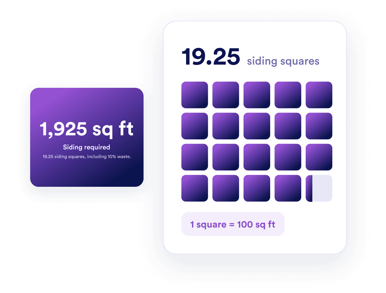 Convert area into siding squares