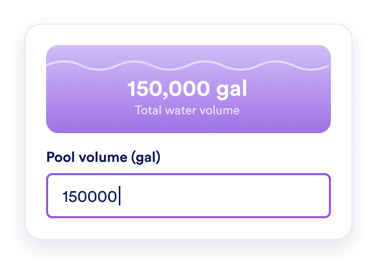 Enter the pool volume