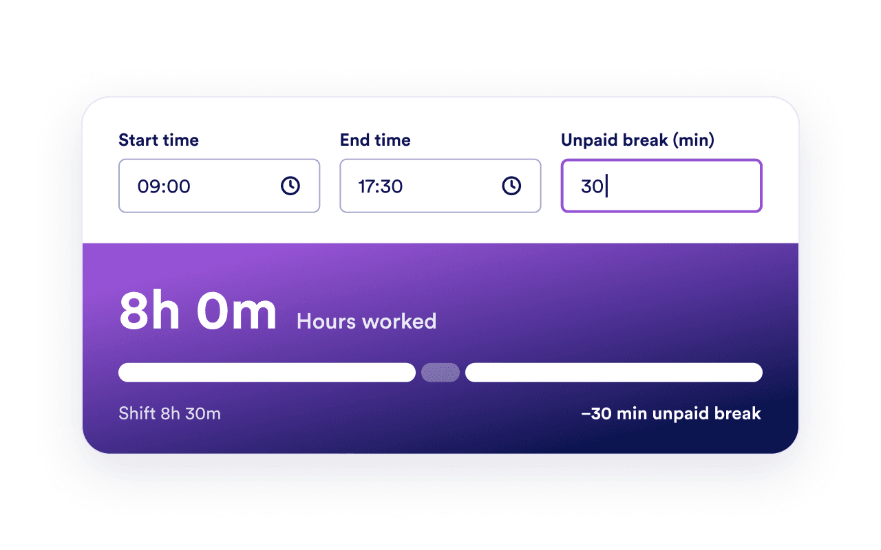 Calculate net shift time