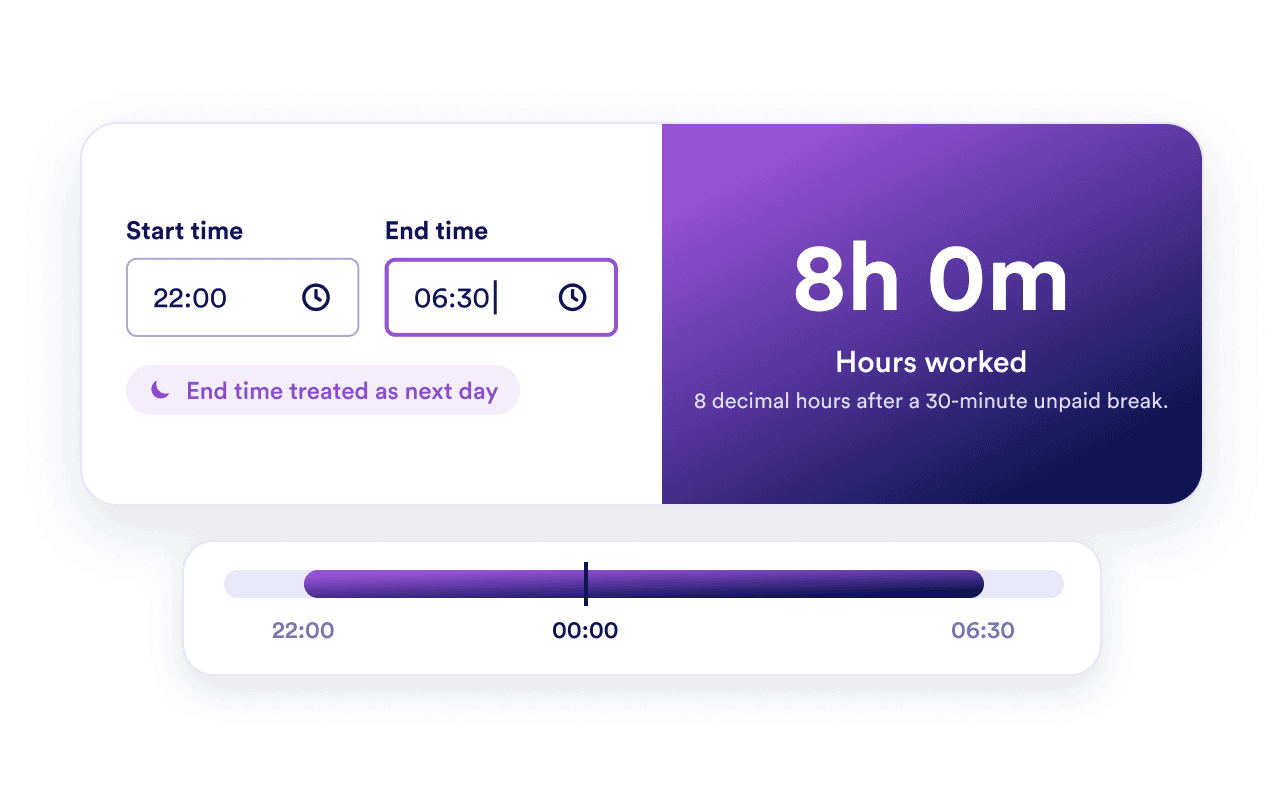 Handle overnight shifts