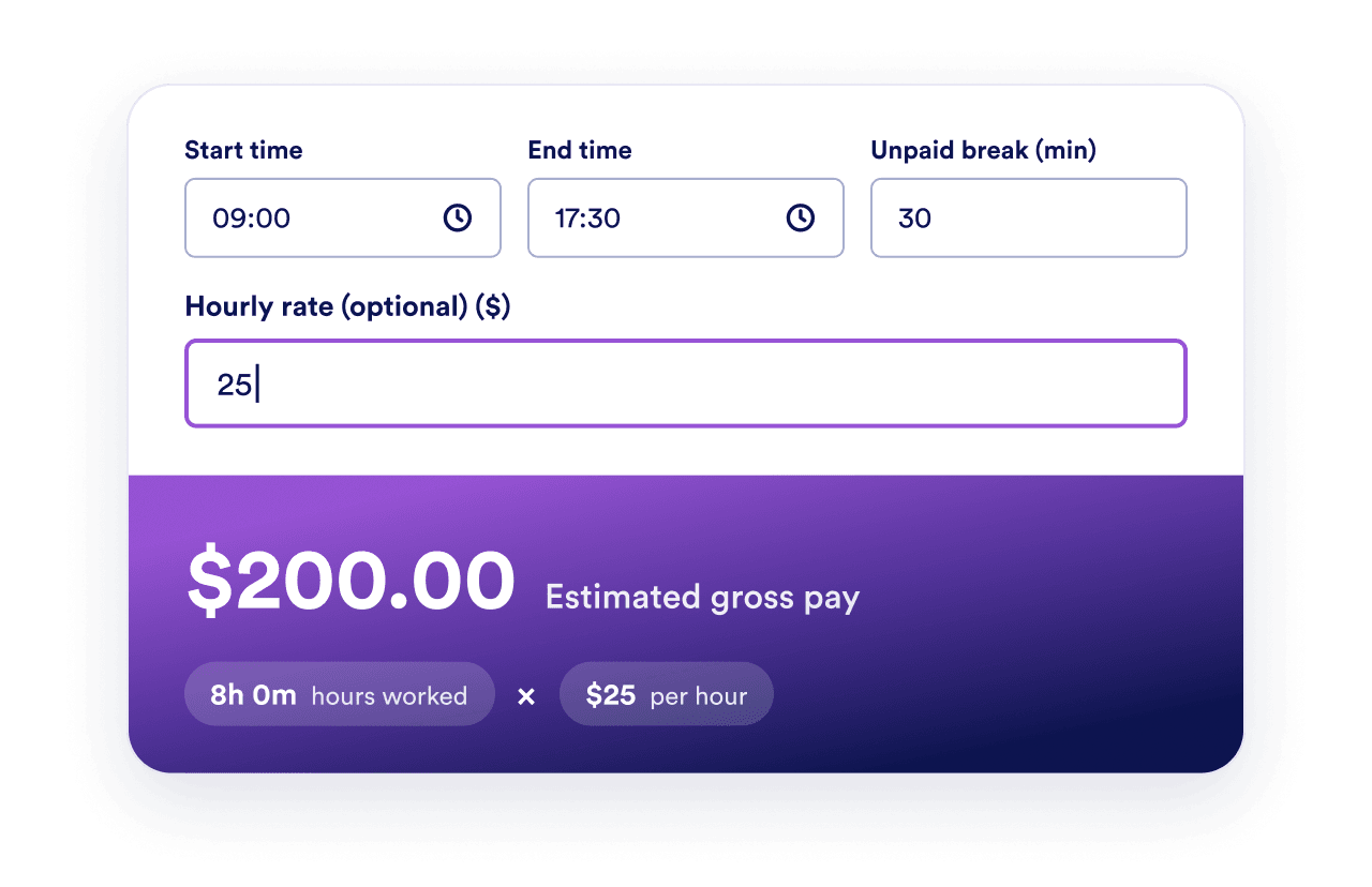 Estimate gross earnings