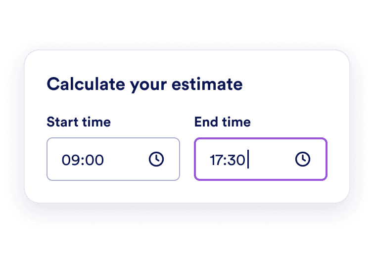 Enter the shift times
