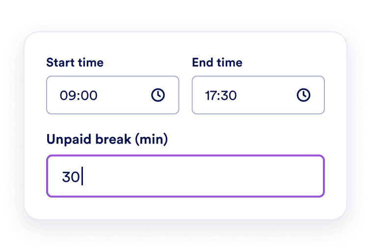 Subtract unpaid breaks