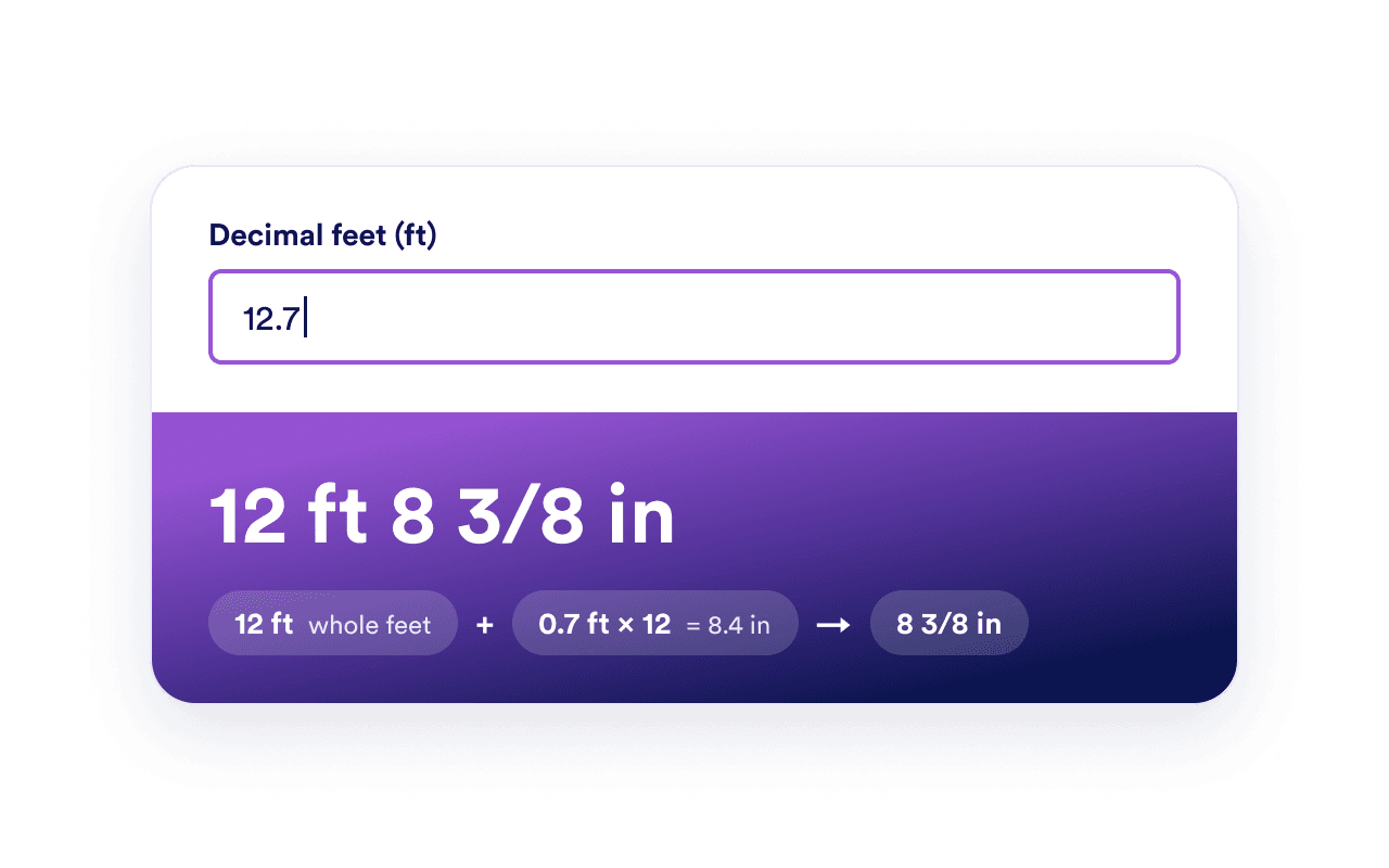 Convert survey-style measurements
