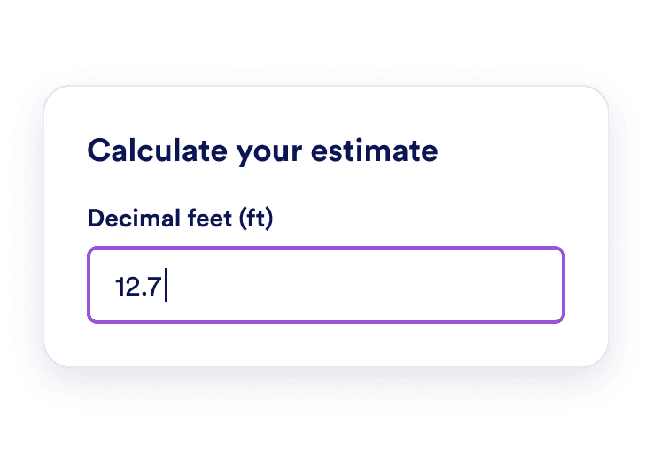 Enter decimal feet