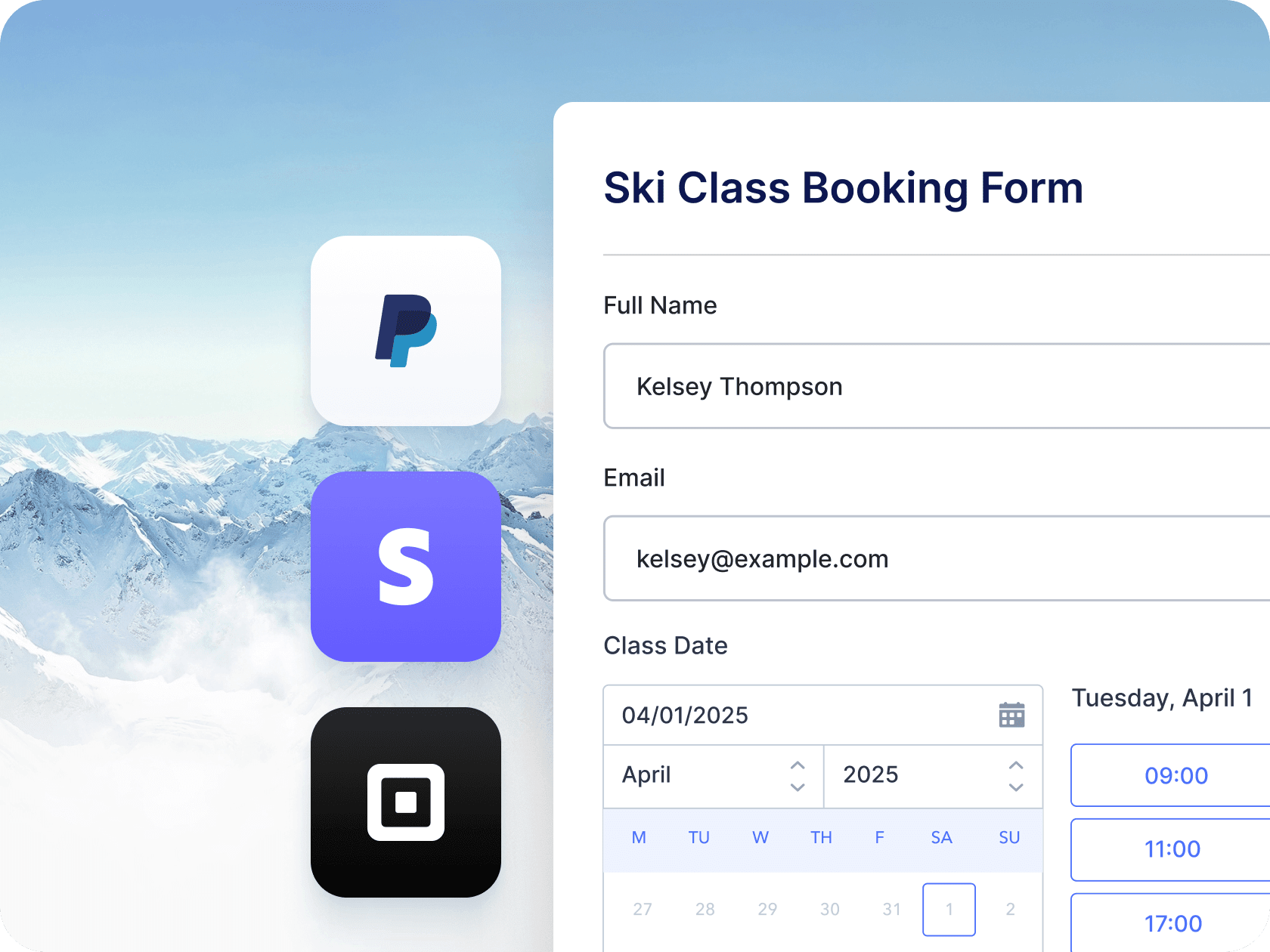 Unified forms for scheduling and payments