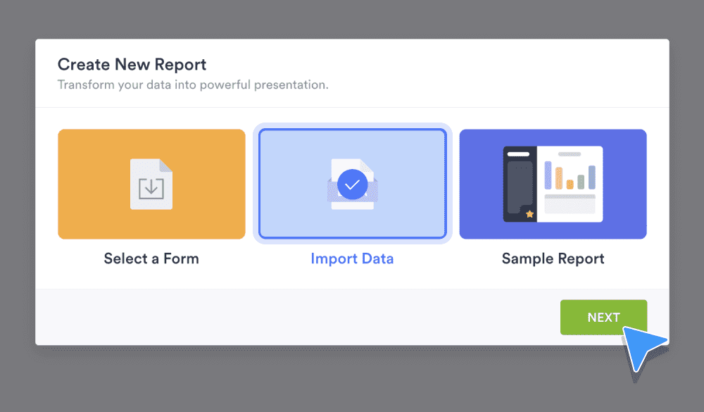 Select the type of report you’d like to create
