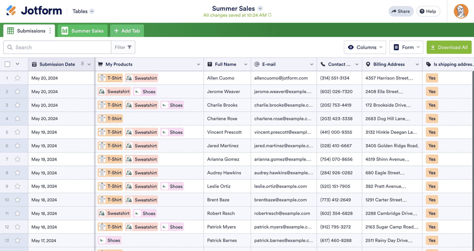 Jform Tables: Essentials and features
