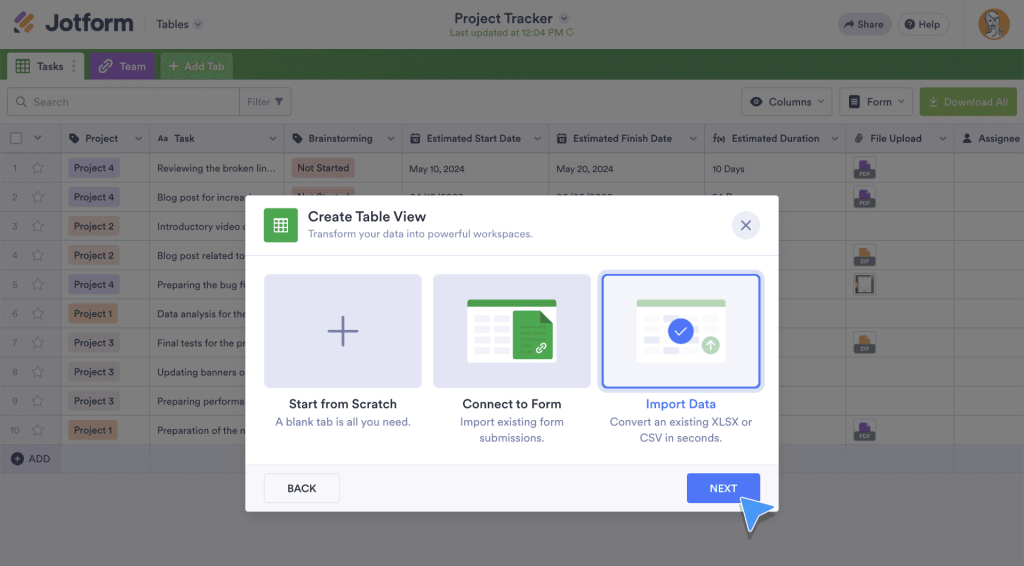 select a CSV, XLS, or XLSX file to upload