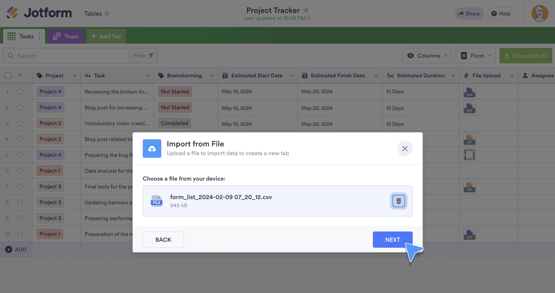 Confirm your file choice