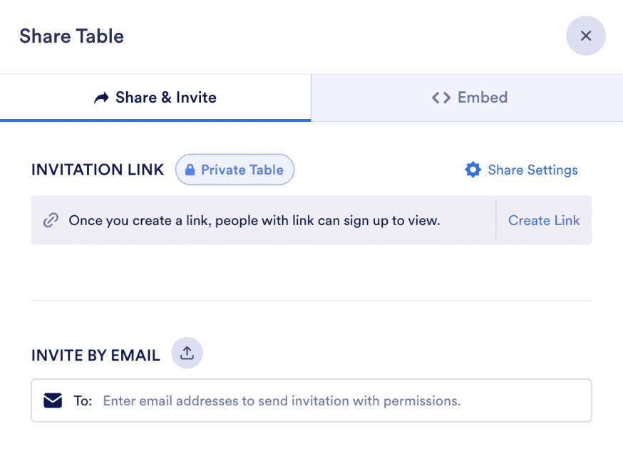 Share modal