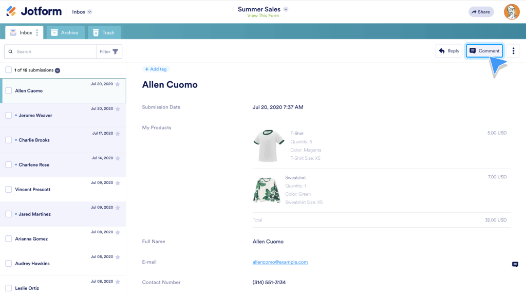 Comment on a submission