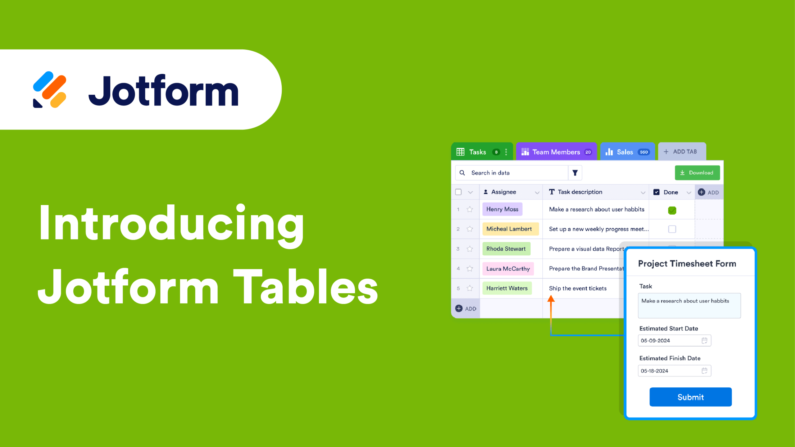 Introducing Jotform Tables