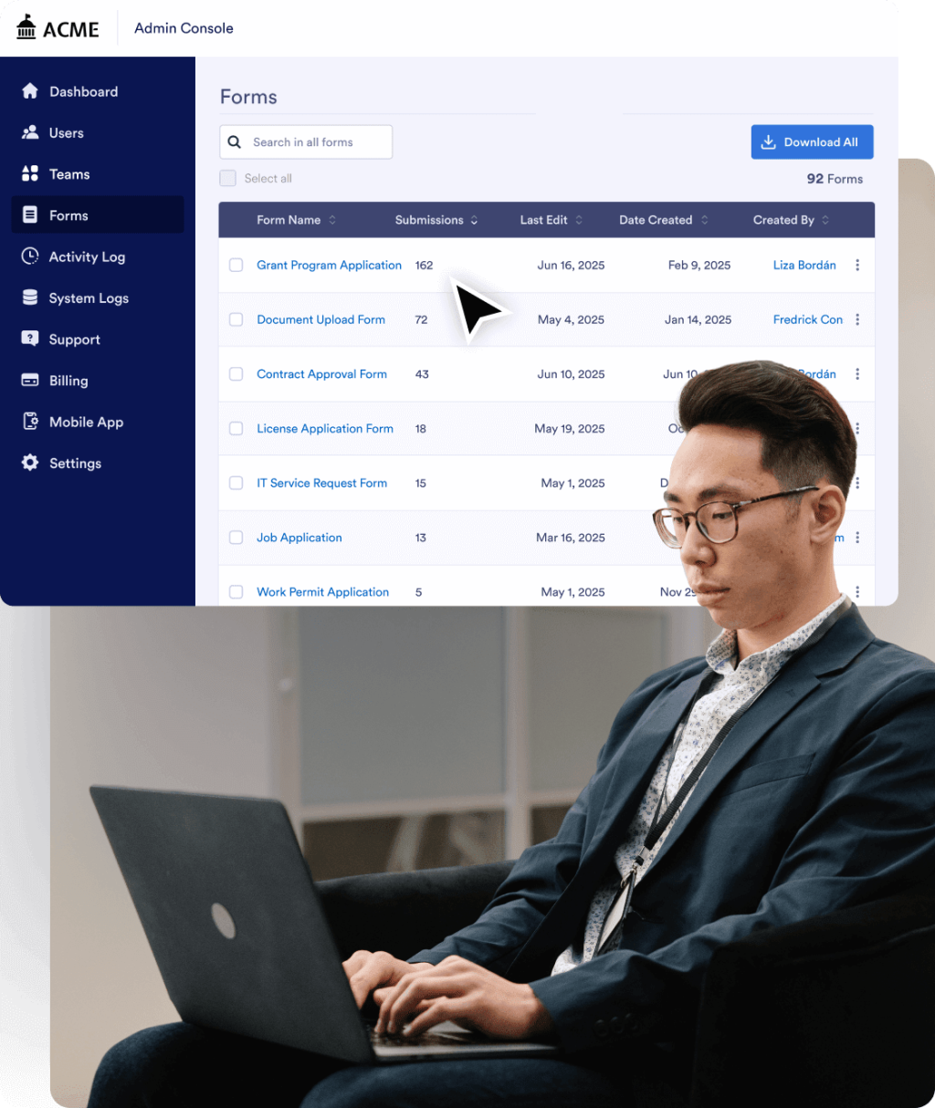 Manage forms from one location