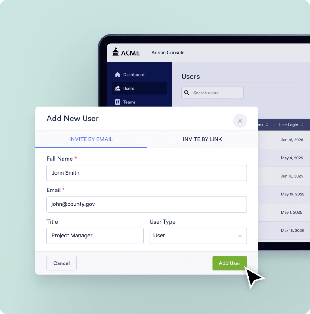 User management access and control