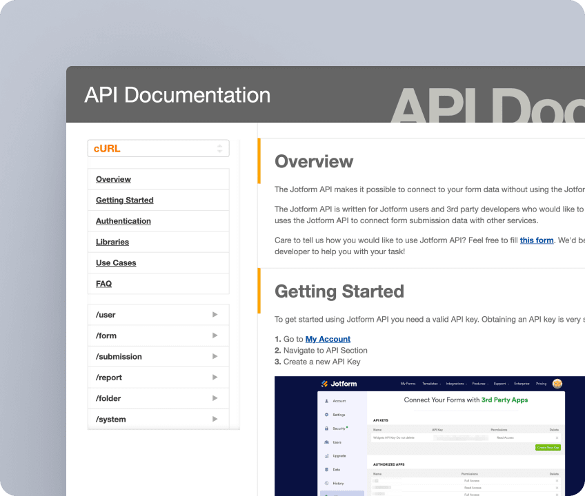 Check out our API guide for details and many more examples.