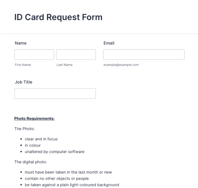 ID Card Request Form