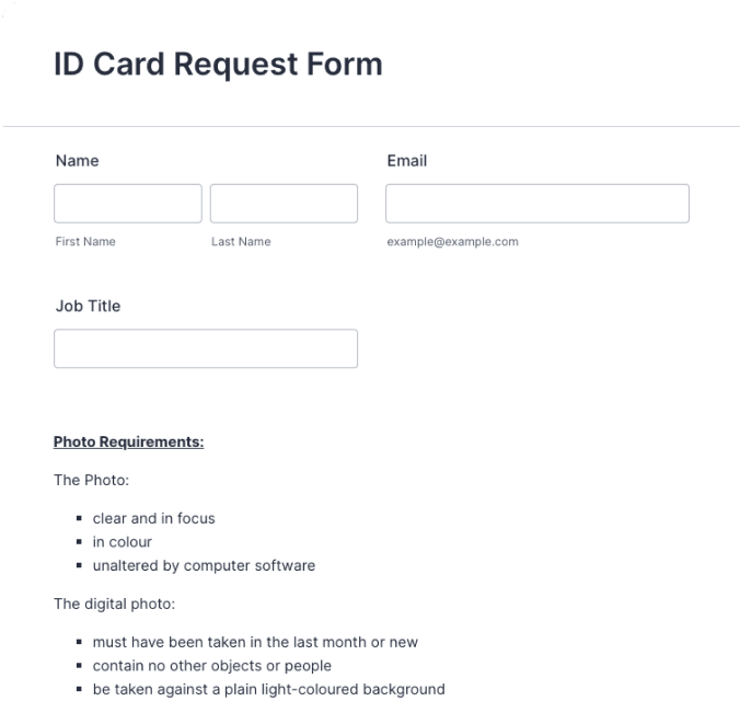Id Card Collection Form.pdf Powerful forms for government | Jotform Government