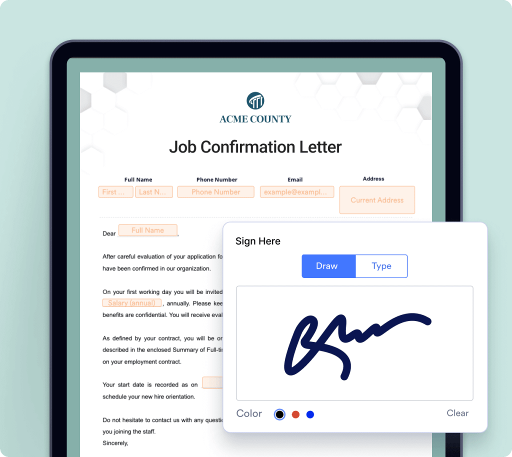 Streamline signature processes