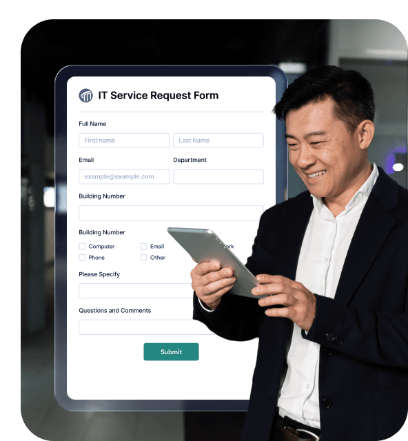 Jotform Government IT service request form and IT administrator